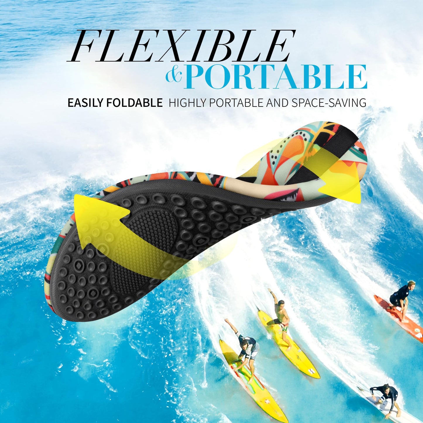 Homitem Water Shoes for Women Men Aqua Socks Swim Beach Pool River Slip-On Barefoot Quick-Dry Vacation Cruise Essentials Accessories for Yoga Kayak Sports