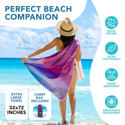 Youphoria Microfiber Travel Towel Fast Drying Lightweight - Quick Dry Towel for Camping, Beach, Backpacking, Hiking & Sport
