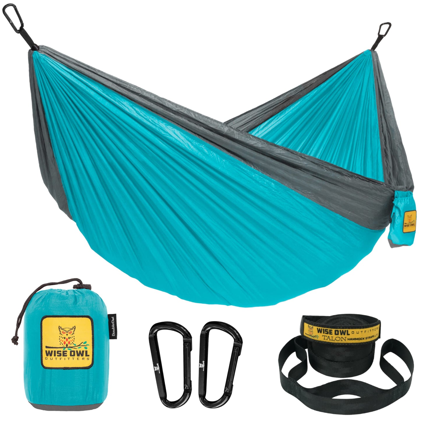 Wise Owl Outfitters Hammock for Camping Hammocks Gear for The Outdoors Backpacking Survival or Travel - Portable Lightweight Parachute Nylon - Up to 500lbs