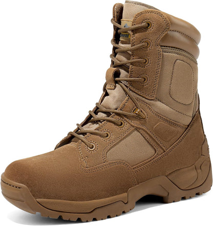 NORTIV 8 Men's Military Tactical Work Boots Hiking Side Zip