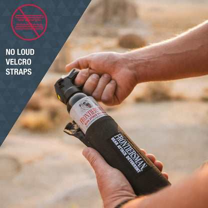 SABRE Frontiersman 9.2 fl oz. Bear Spray, Maximum Strength 2.0% Major Capsaicinoids, Powerful 35 ft. Range Bear Deterrent, Outdoor Camping & Hiking Protection, Quick Draw Holster & Multipack Options