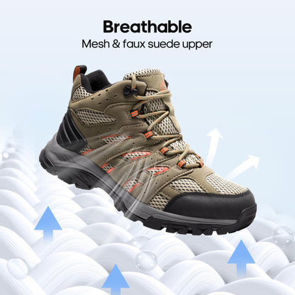 NORTIV 8 Women's Waterproof Hiking Boots Outdoor Trekking Mid Backpacking Mountaineering lightweight boots