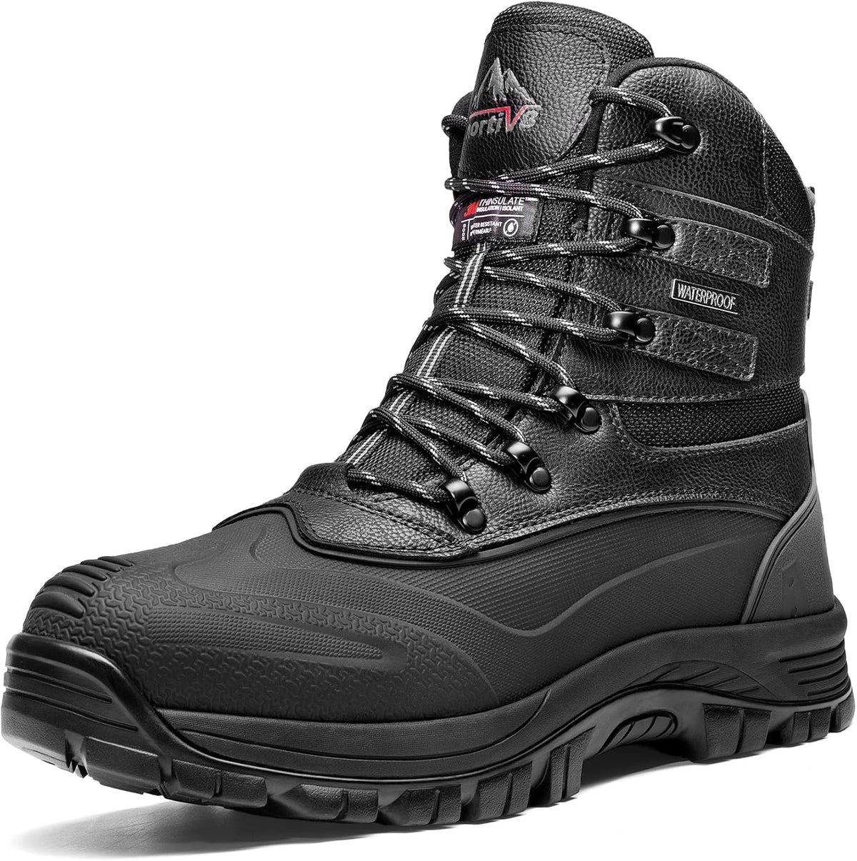 NORTIV 8 Men's Insulated Waterproof Winter Snow Boots