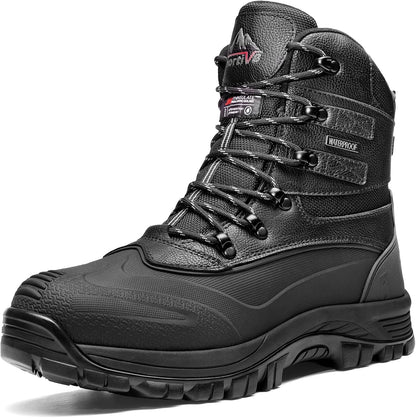 NORTIV 8 Men's Insulated Waterproof Winter Snow Boots | Sealed Build Keeps Feet Dry; Rubber Outsole Boosts Grip; Stable Fit Adds Support; Ideal for Hiking, Daily Wear BRIGADE
