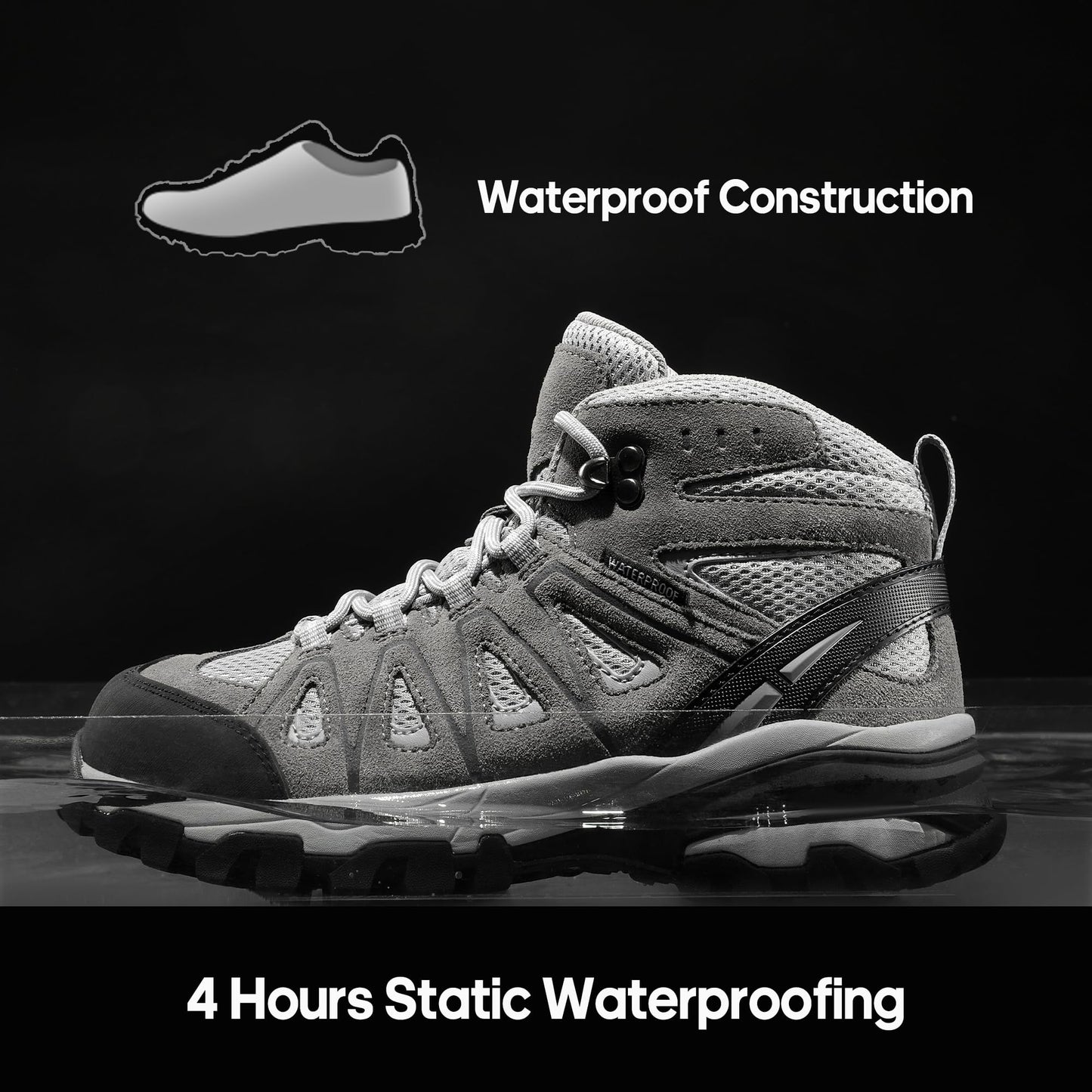 NORTIV 8 Women's Waterproof Hiking Boots Outdoor Trekking Camping Trail Hiking Boots