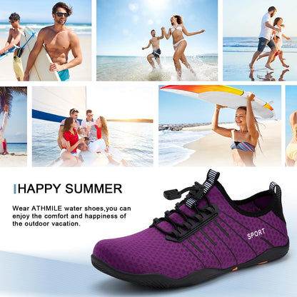 ATHMILE Water Shoes for Men Women River Shoes Adult Swim Beach Lake Pool Aqua Socks Barefoot Quick Dry for Hiking Surfing Kayaking Size