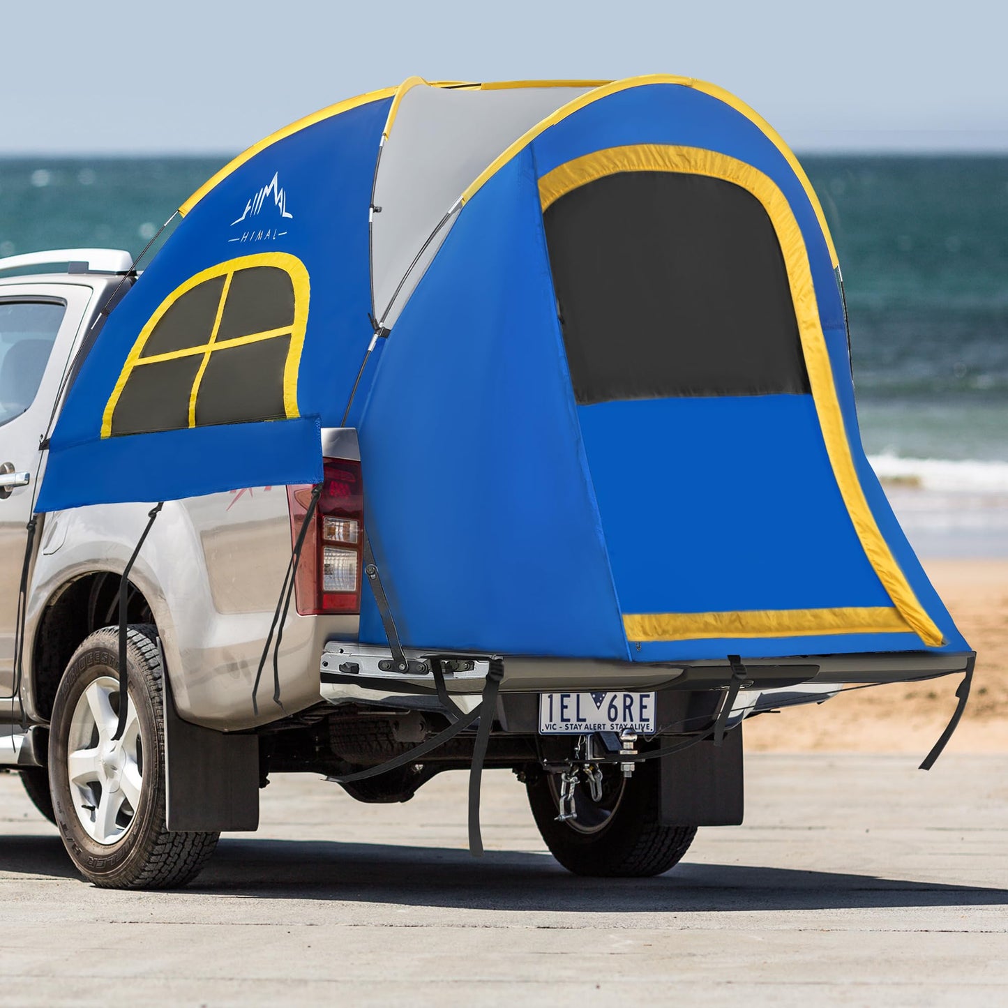 Pickup Truck Tent, Waterproof PU2000mm Double Layer for 6.5 FT Truck Bed, Portable Truck Bed Tent for Camping, Blue