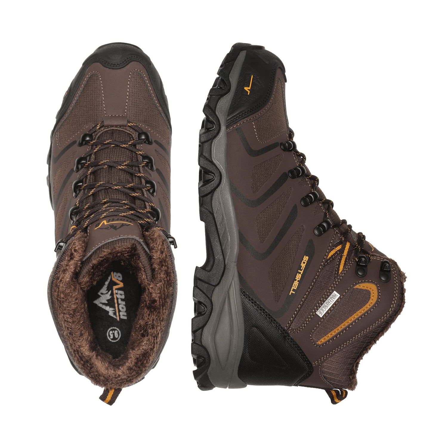 NORTIV 8 Men's Ankle High Waterproof Hiking Boots Outdoor Lightweight Shoes Trekking Trails Armadillo