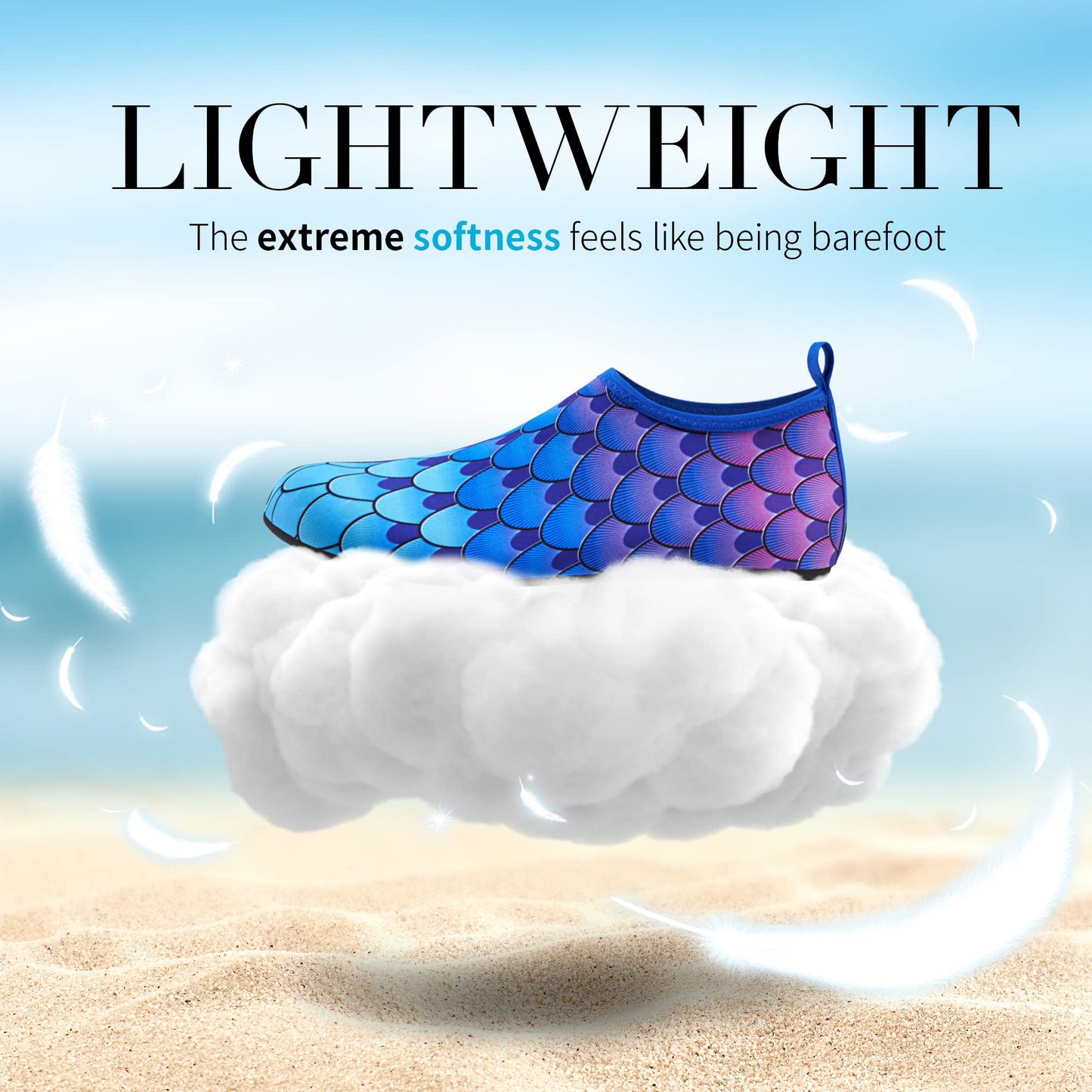 Homitem Water Shoes for Women Men Aqua Socks Swim Beach Pool River Slip-On Barefoot Quick-Dry Vacation Cruise Essentials Accessories for Yoga Kayak Sports