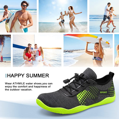 ATHMILE Water Shoes for Men Women River Shoes Adult Swim Beach Lake Pool Aqua Socks Barefoot Quick Dry for Hiking Surfing Kayaking Size