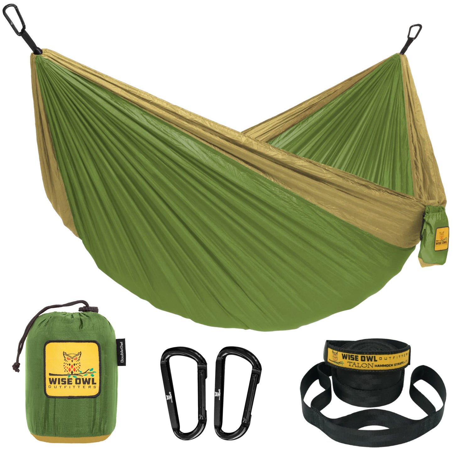 Wise Owl Outfitters Hammock for Camping Hammocks Gear for The Outdoors Backpacking Survival or Travel - Portable Lightweight Parachute Nylon - Up to 500lbs