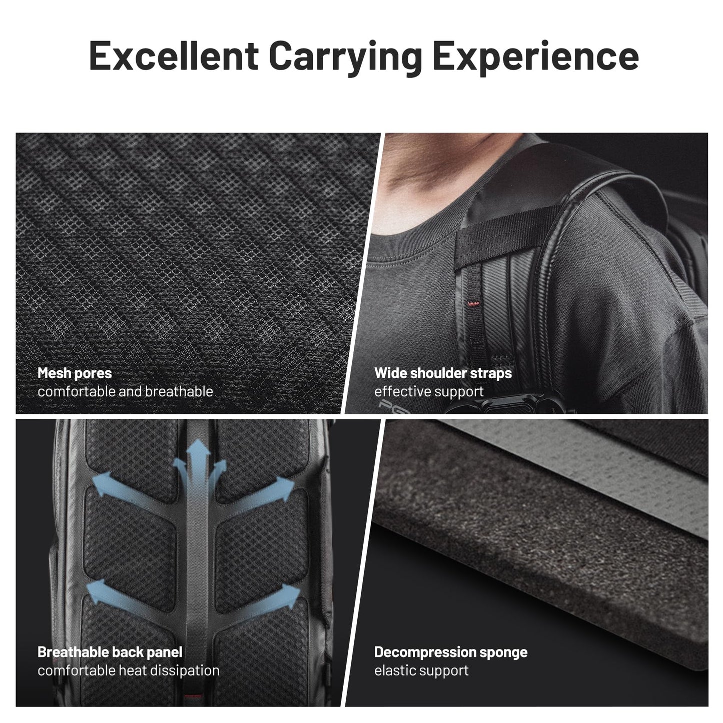 PGYTECH OneMo Lite Camera Backpack 22L for DJI, Sony, Canon, Nikon, OSMO Action/Pocket, DSLR/SLR Mirrorless, Camera Tripod Photographer Bag Gift, Black