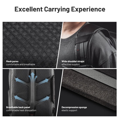 PGYTECH OneMo Lite Camera Backpack 22L for DJI, Sony, Canon, Nikon, OSMO Action/Pocket, DSLR/SLR Mirrorless, Camera Tripod Photographer Bag Gift, Black