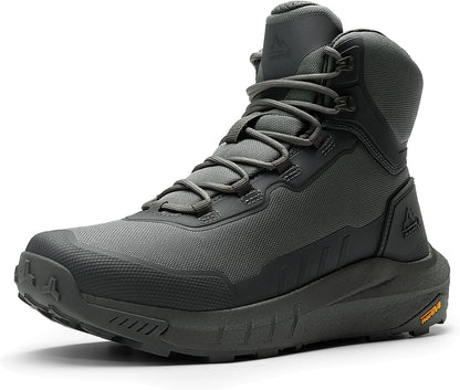 NORTIV 8 Men's Tactical Hiking Boots Lightweight Cushion | Side Zipper Motorcycle Combat Boots with Arch Support Sole for All Day Comfort, Outdoor Hiking Military Use 8In Terrascope