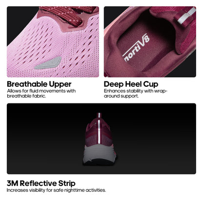 NORTIV 8 Women's Walking Shoes Cushion Comfortable ActiveBreeze Running Tennis Shoes Non-Slip Workout Gym Sports Athletic Breathable Fashion Sneakers