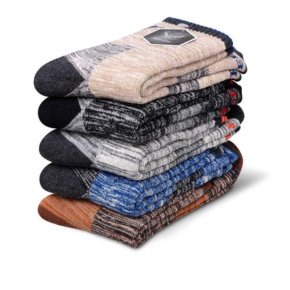 FEIDEER Men's Hiking Walking Socks, Multi-pack Wicking Cushioned Outdoor Recreation Quarter Crew Socks