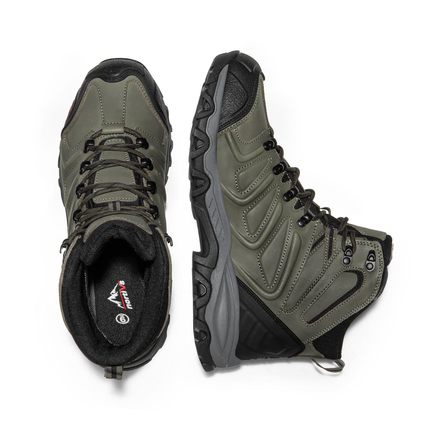 NORTIV 8 Men's Ankle High Waterproof Hiking Boots Outdoor Lightweight Shoes Trekking Trails Armadillo