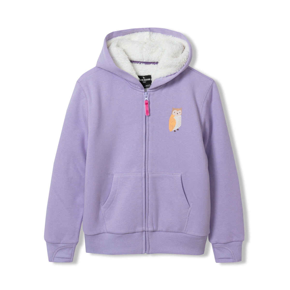 Eddie Bauer Girls Camp Fleece Faux Shearling-Lined Hoodie alternate view 3