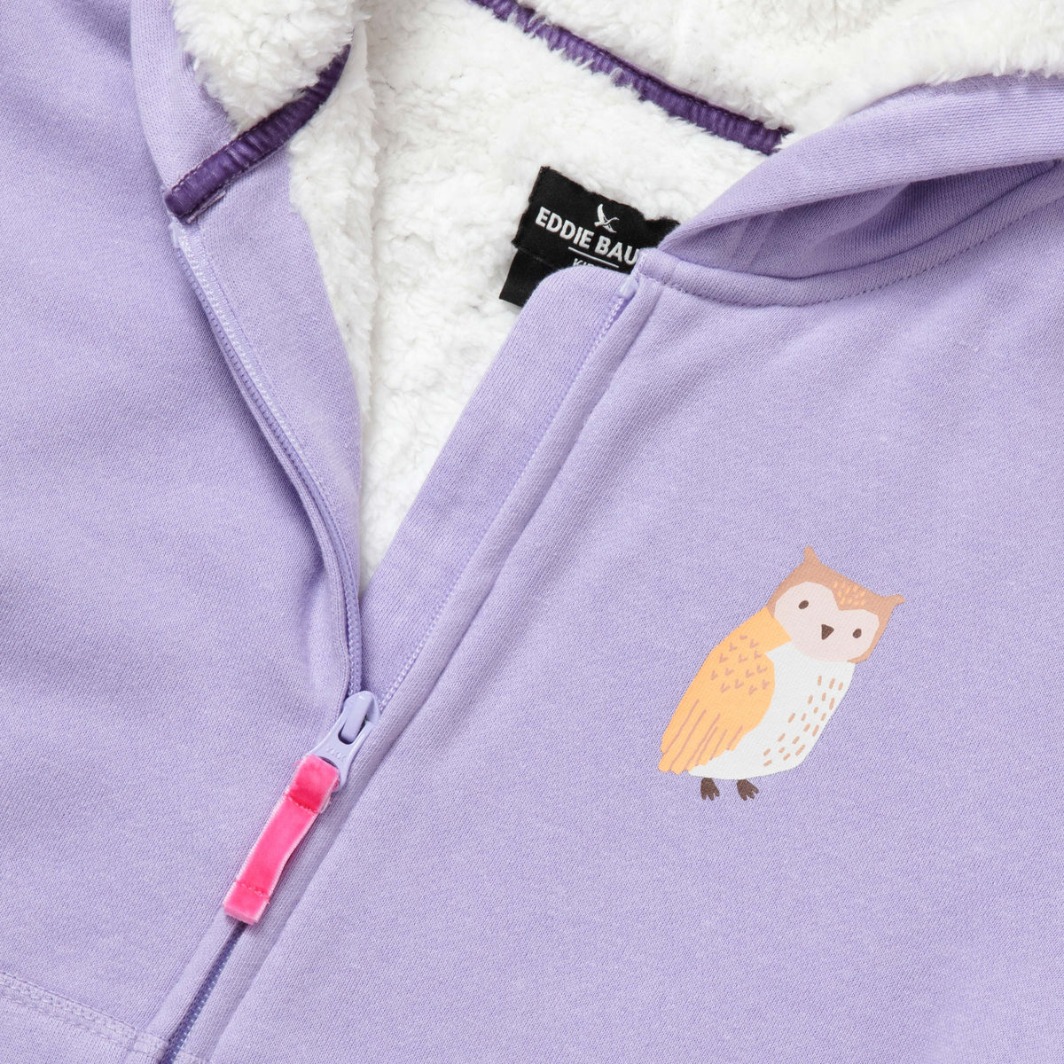 Eddie Bauer Girls Camp Fleece Faux Shearling-Lined Hoodie alternate view 5