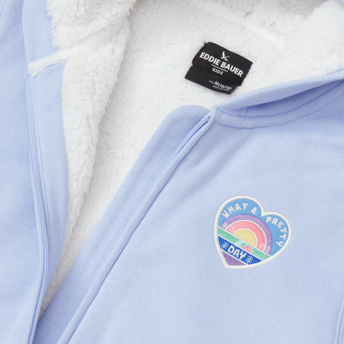 Eddie Bauer Girls Camp Fleece Faux Shearling-Lined Hoodie alternate view 2