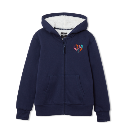 Eddie Bauer Girls Camp Fleece Faux Shearling-Lined Hoodie alternate view 3