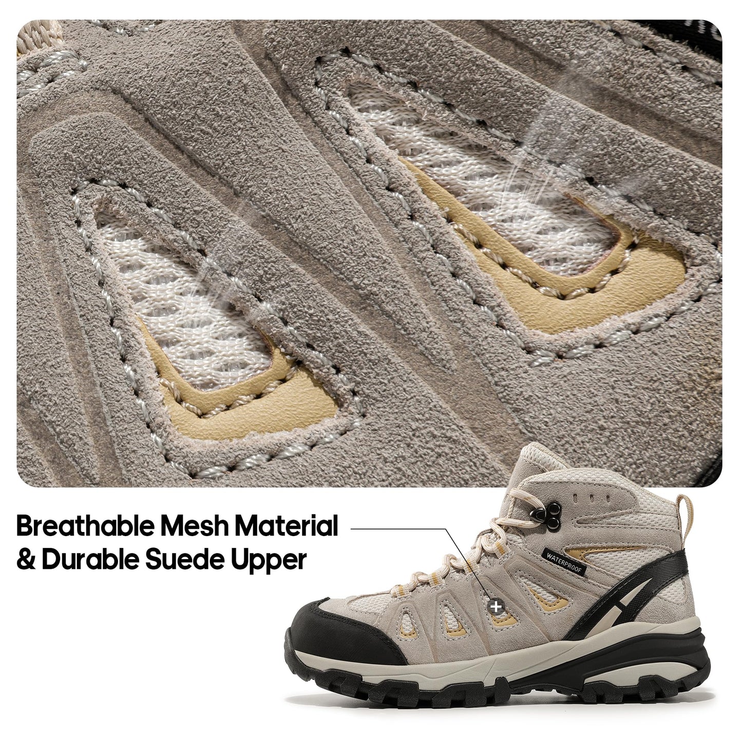 NORTIV 8 Women's Waterproof Hiking Boots Outdoor Trekking Camping Trail Hiking Boots