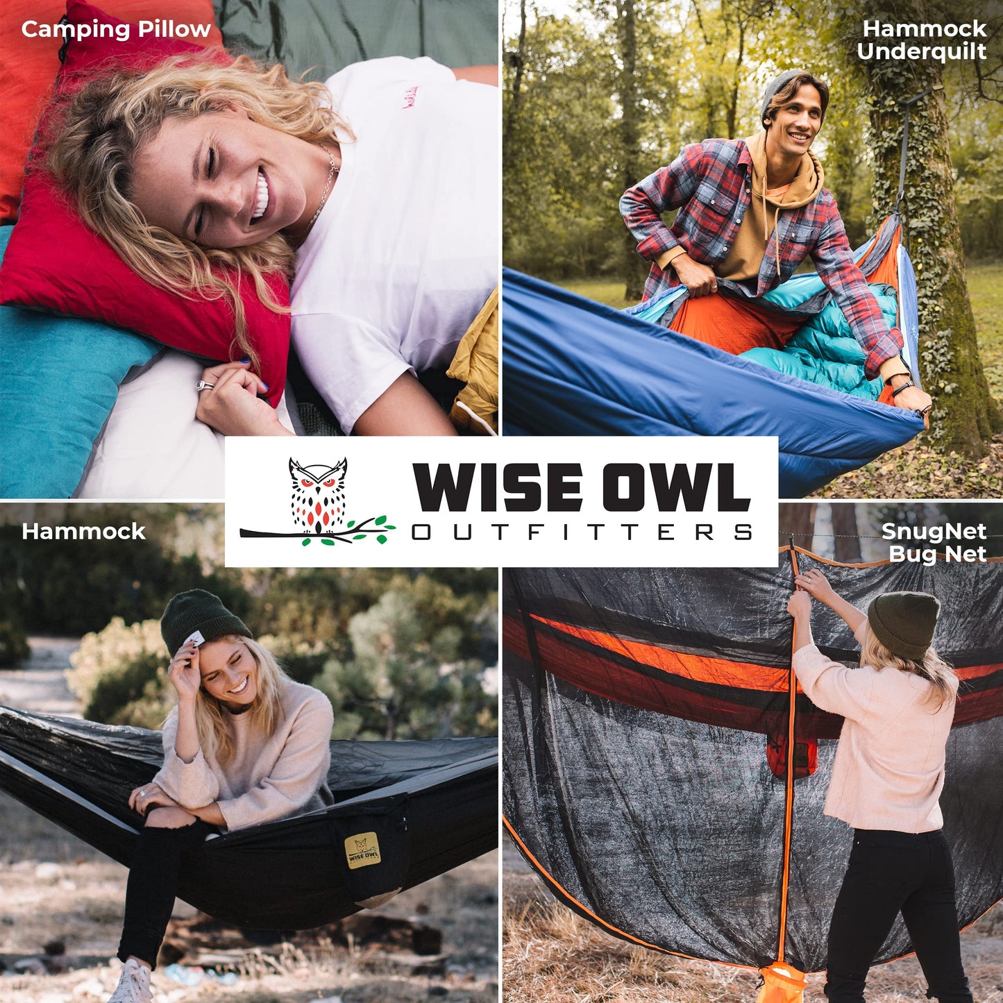 Wise Owl Outfitters Hammock for Camping Hammocks Gear for The Outdoors Backpacking Survival or Travel - Portable Lightweight Parachute Nylon - Up to 500lbs