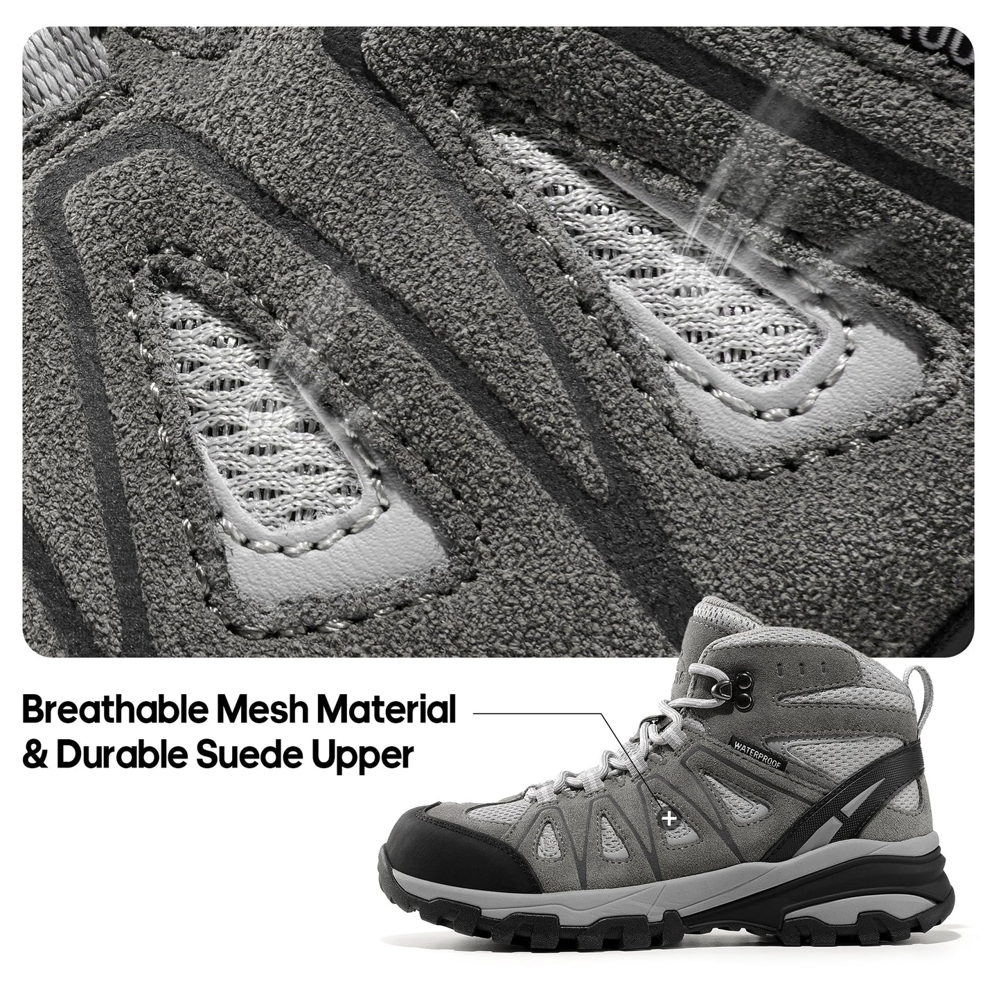 NORTIV 8 Women's Waterproof Hiking Boots Outdoor Trekking Camping Trail Hiking Boots