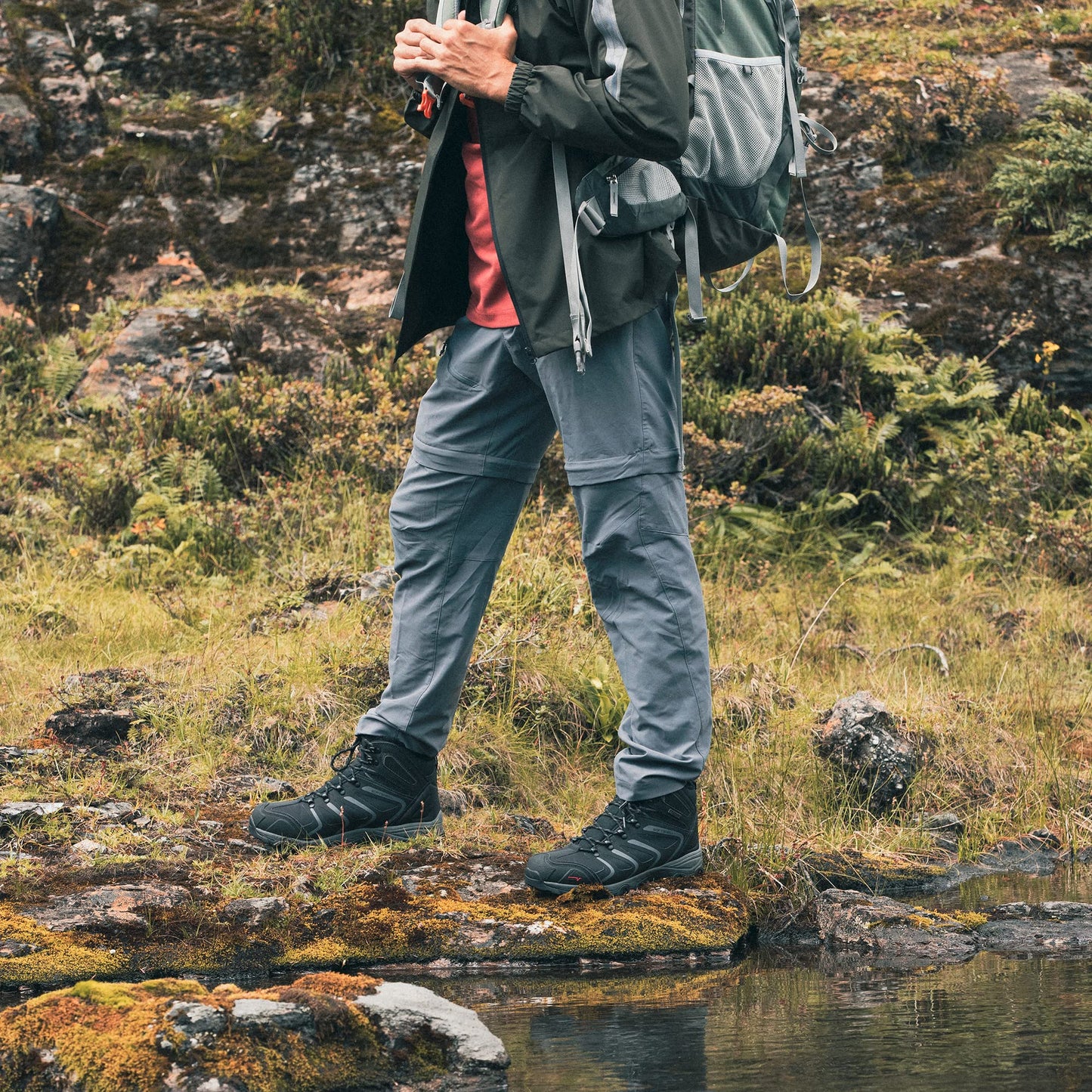 NORTIV 8 Men's Ankle High Waterproof Hiking Boots Outdoor Lightweight Shoes Trekking Trails Armadillo