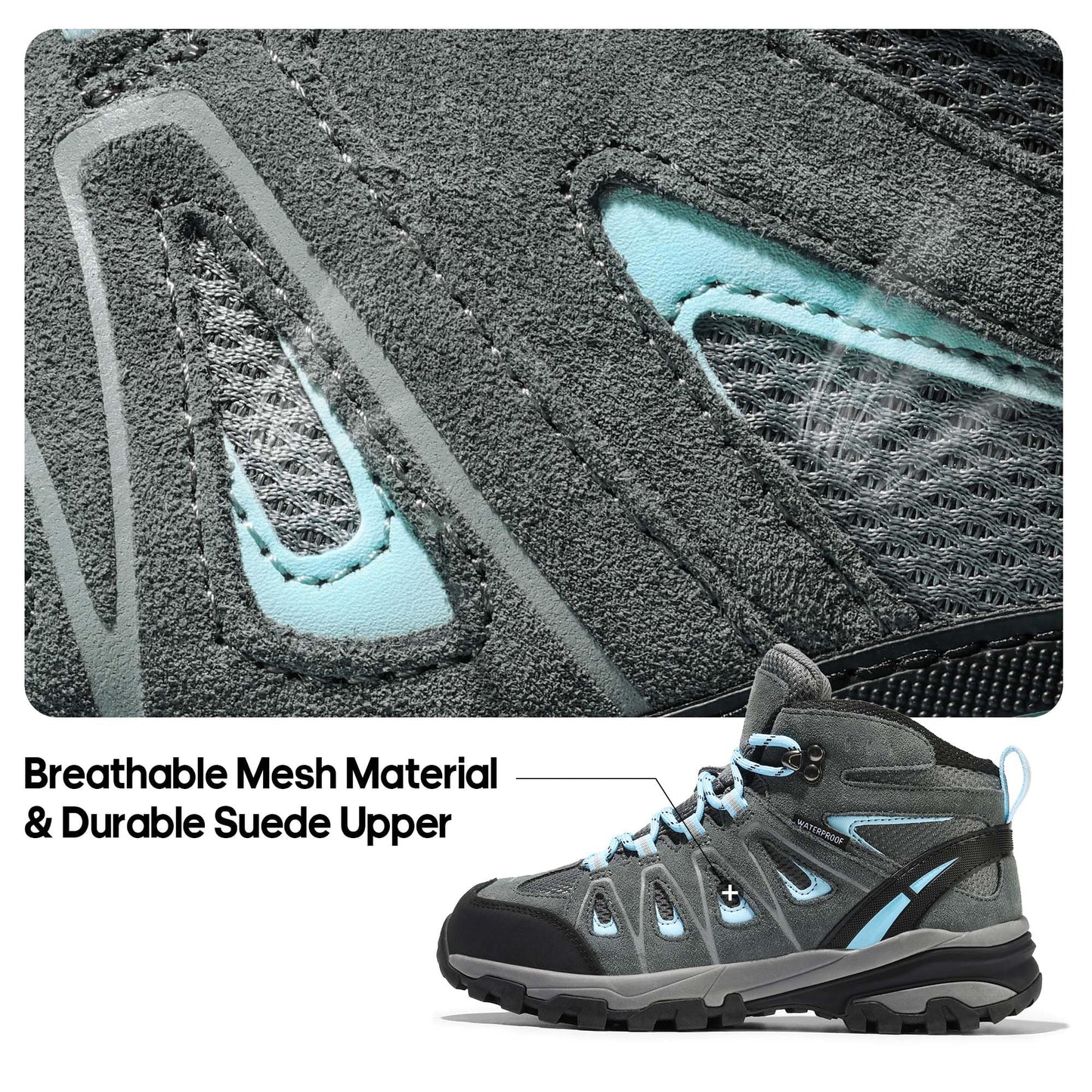 NORTIV 8 Women's Waterproof Hiking Boots Outdoor Trekking Camping Trail Hiking Boots