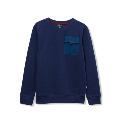 Eddie Bauer Boys Camp Fleece Pocket Crewneck alternate view 4