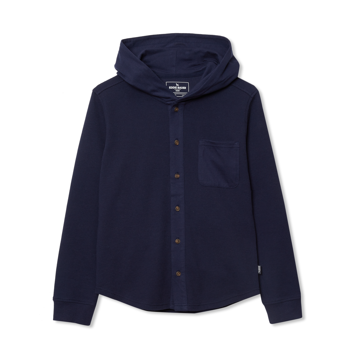 Eddie Bauer Boys Basin Thermal Hooded Button Down alternate view 2