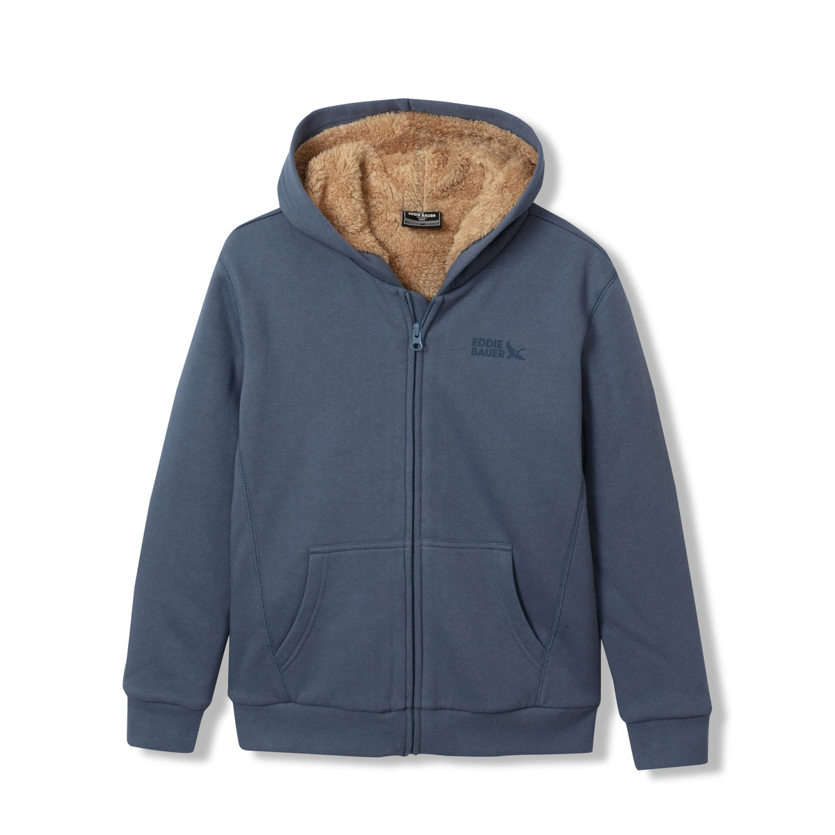 Eddie Bauer Boys Camp Fleece Faux Shearling Hoodie alternate view 3