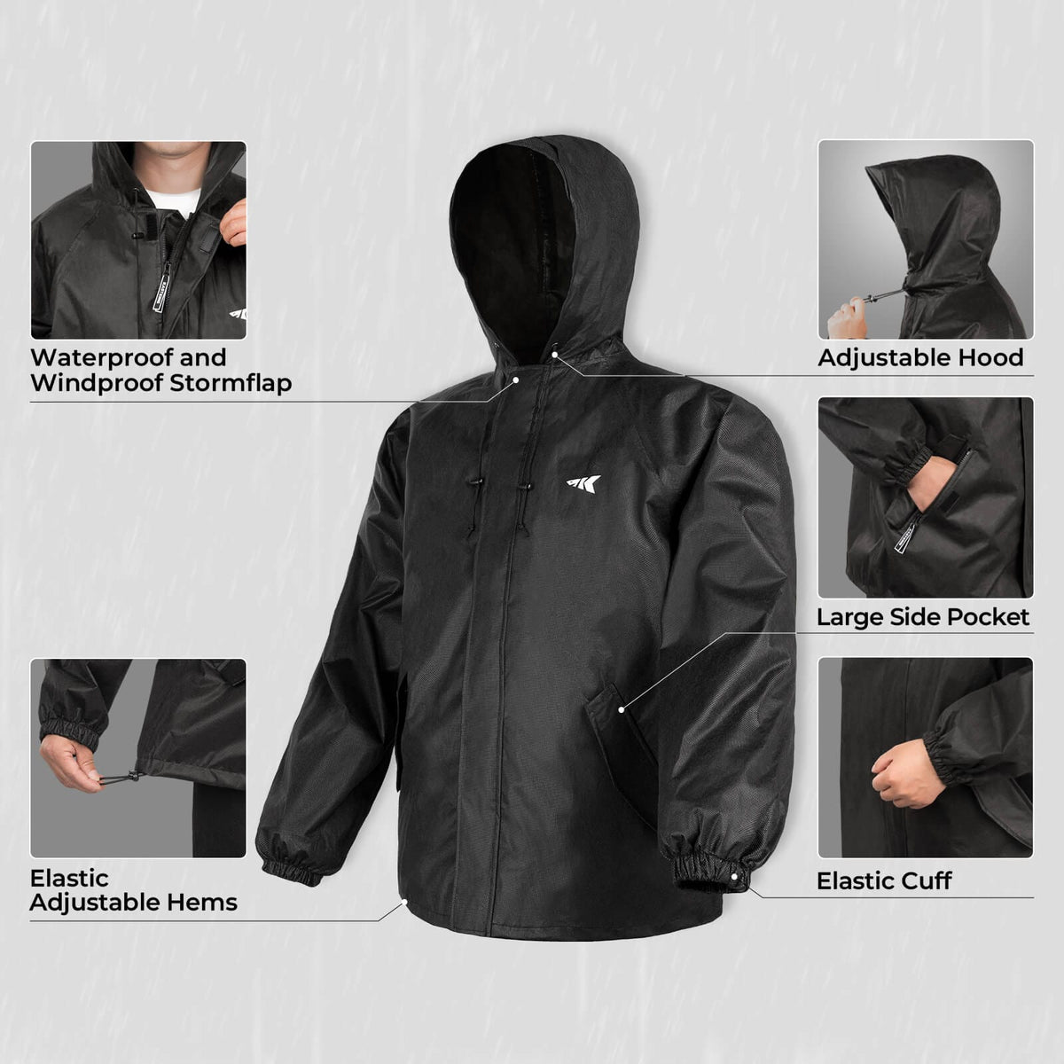 KastKing AquaLite Rain Suit, Waterproof Breathable Lightweight Rainwear product image 6