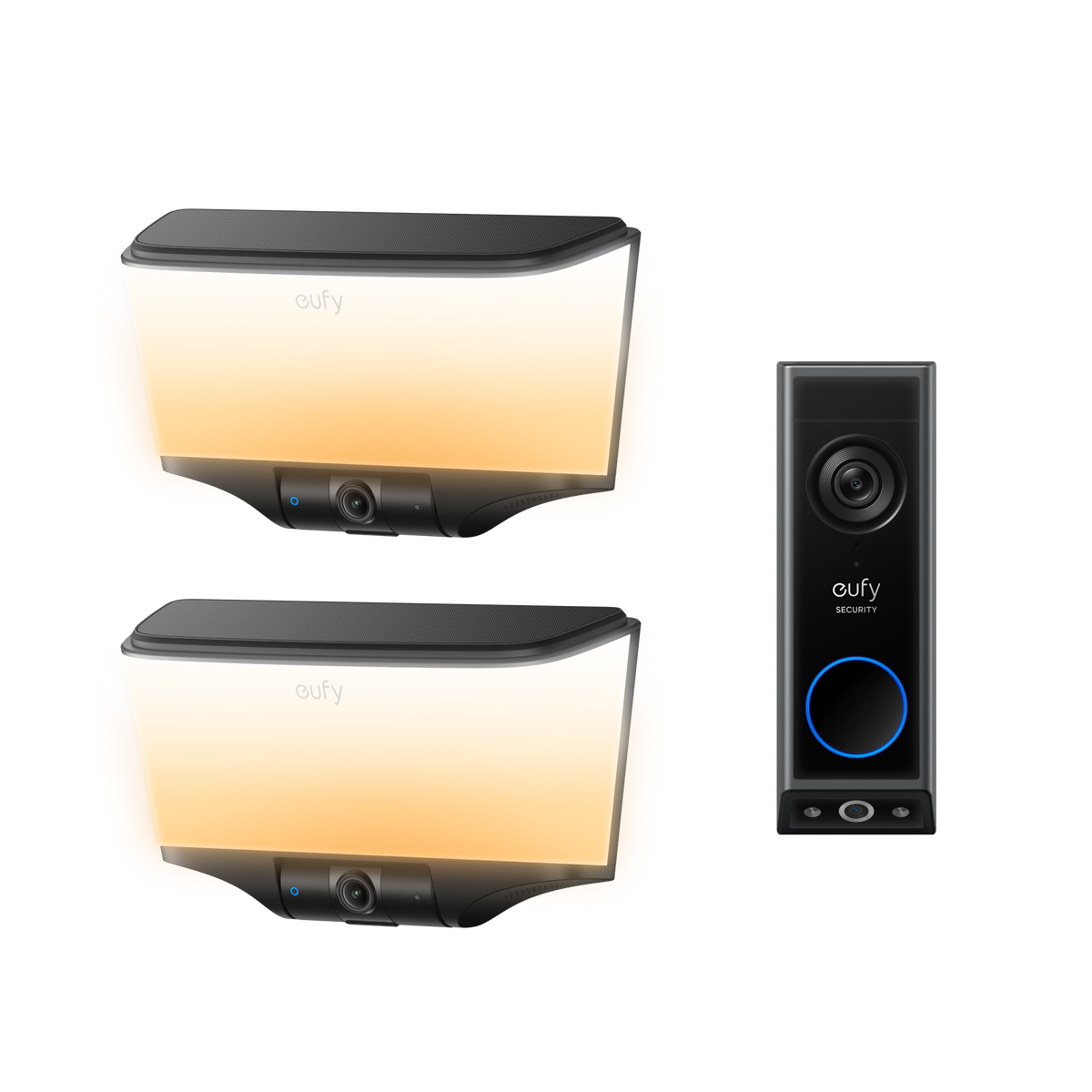 eufy Wall Light Cam S4（2 pack）+ Video Doorbell E340 White
