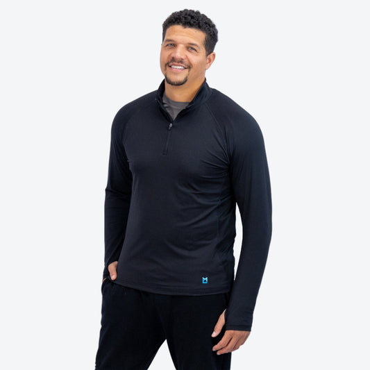 Men's Cooling 1/4 Zip LS Shirt - Black by Fieldsheer