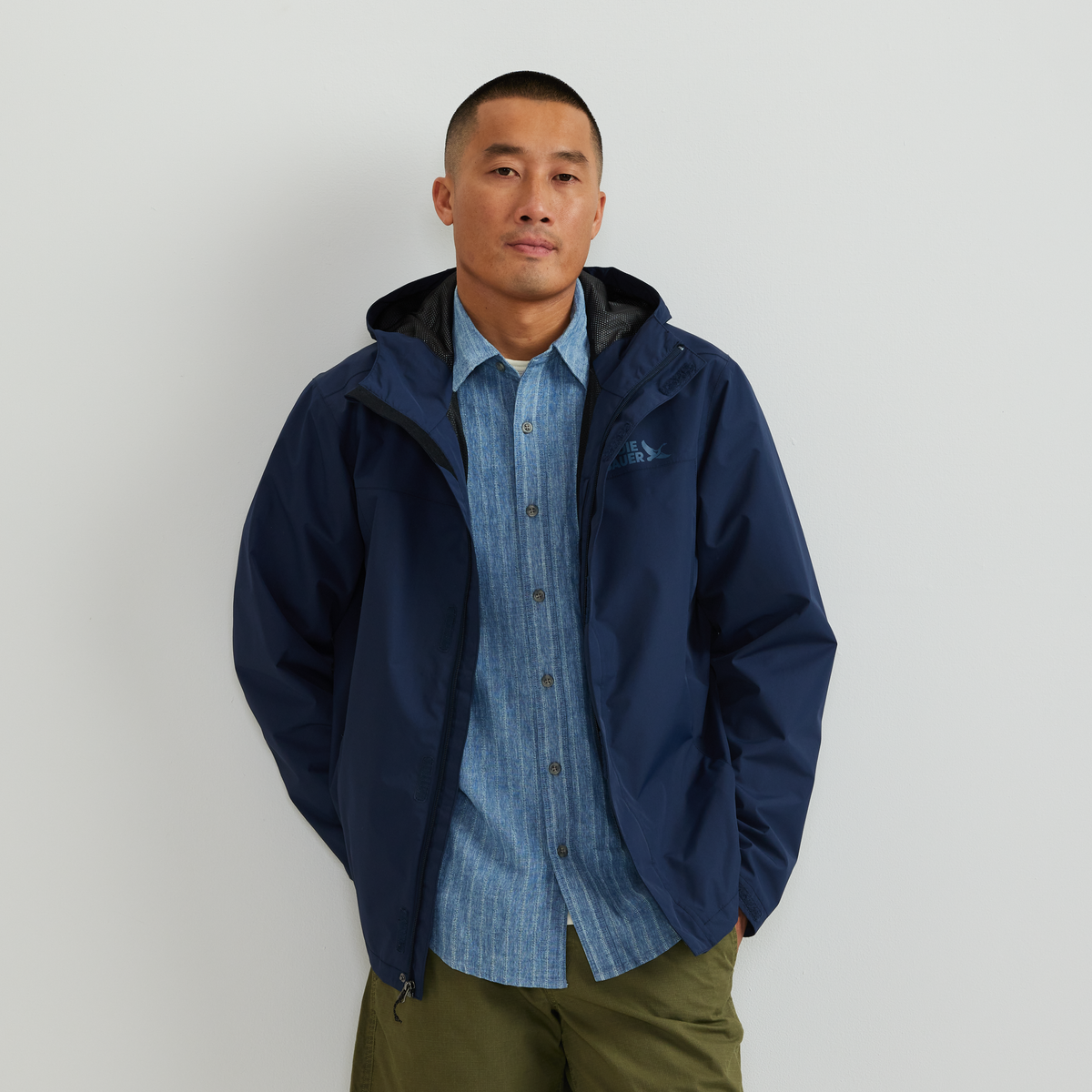 Eddie Bauer Men's Rain Trek Waterproof Packable Rain Jacket alternate view 1