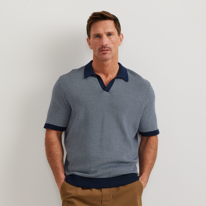 Eddie Bauer Men's Short Sleeve Novelty Polo Sweater - Stripe product image