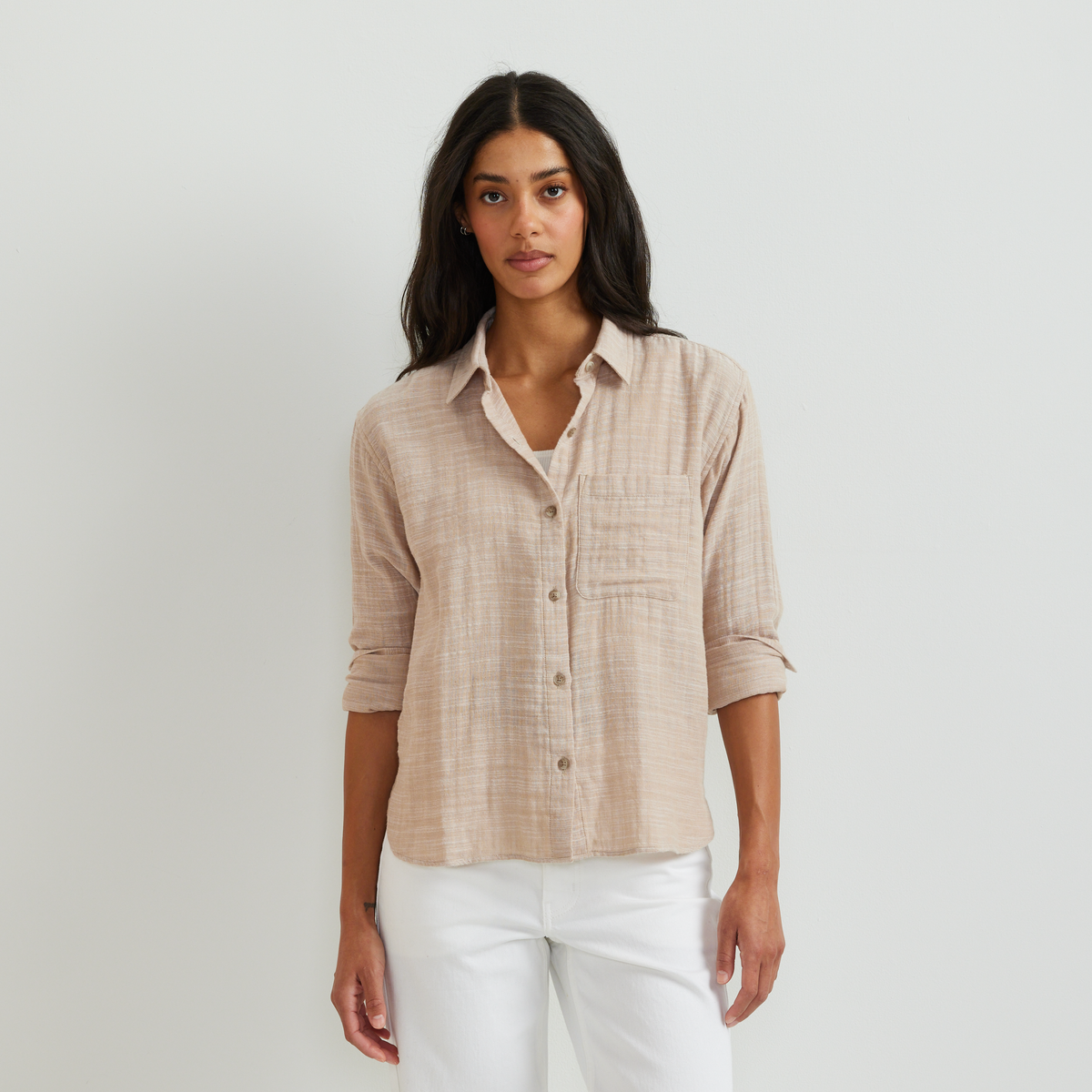 Eddie Bauer Women's Cotton Slub Long-Sleeve Shirt product image