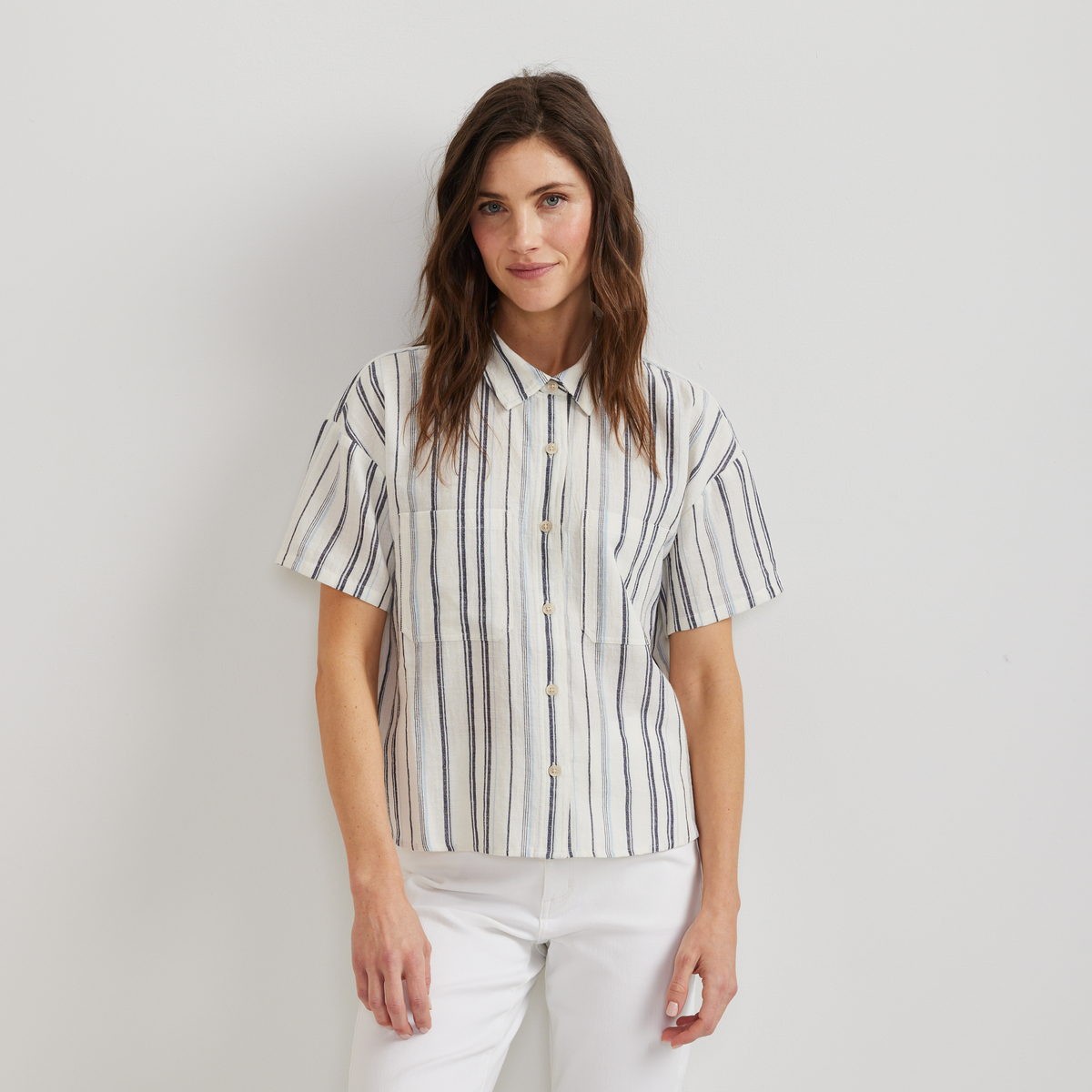 Eddie Bauer Women's Destination Utility Shirt - Crinkle Stripe product image