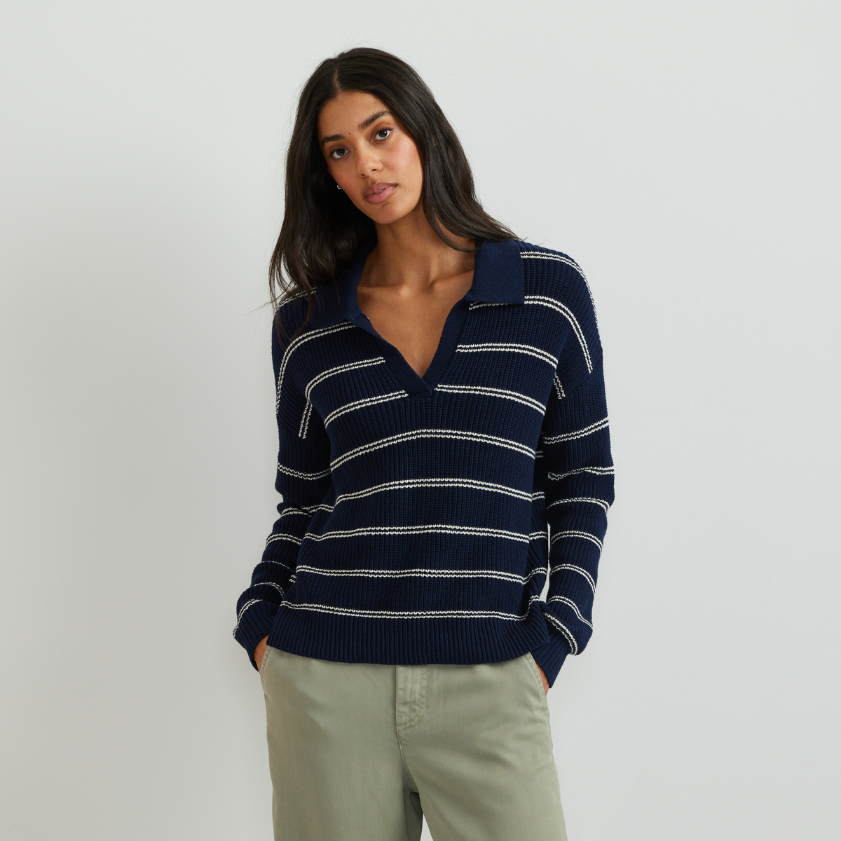 Eddie Bauer Women's Johnny Collar Striped Sweater product image
