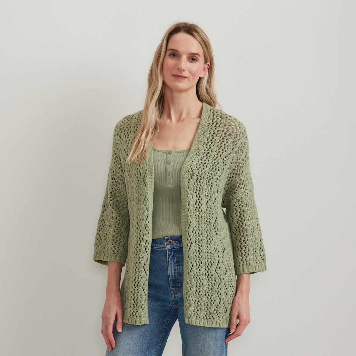 Eddie Bauer Women's Long Open Stitch Cardigan alternate view 4