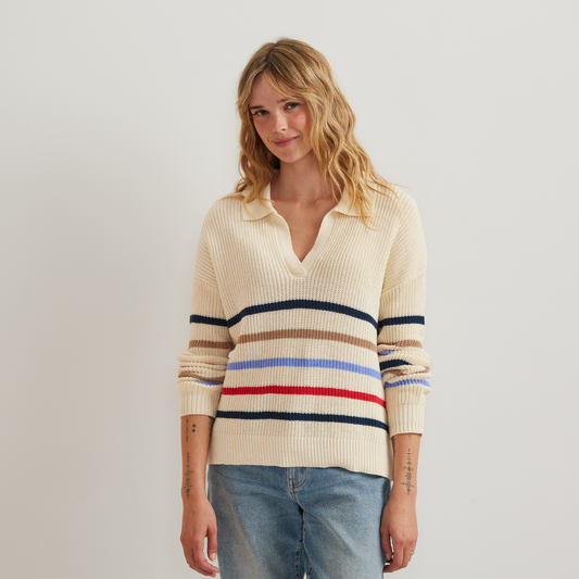 Eddie Bauer Women's Johnny Collar Multi-Stripe Sweater product image