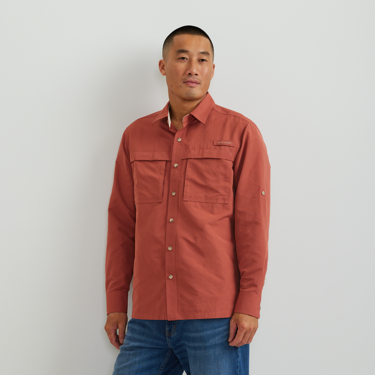 Eddie Bauer Men's Rainier Long-Sleeve Ripstop Shirt alternate view 2