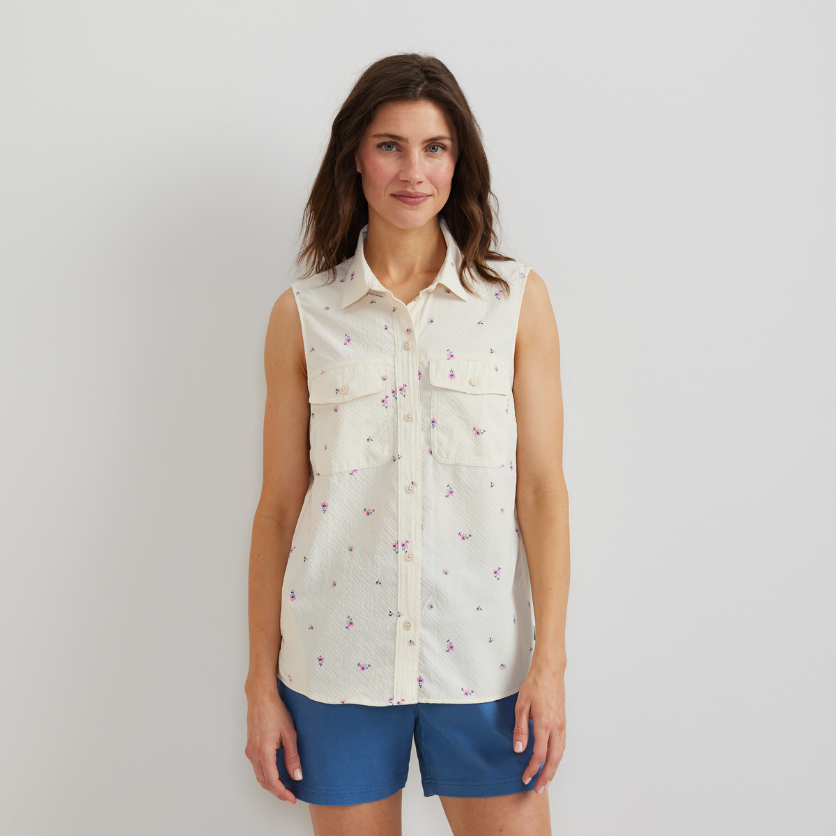 Eddie Bauer Women's Mountain 3.0 Sleeveless Shirt - Print alternate view 4