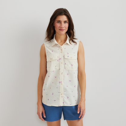 Eddie Bauer Women's Mountain 3.0 Sleeveless Shirt - Print alternate view 4