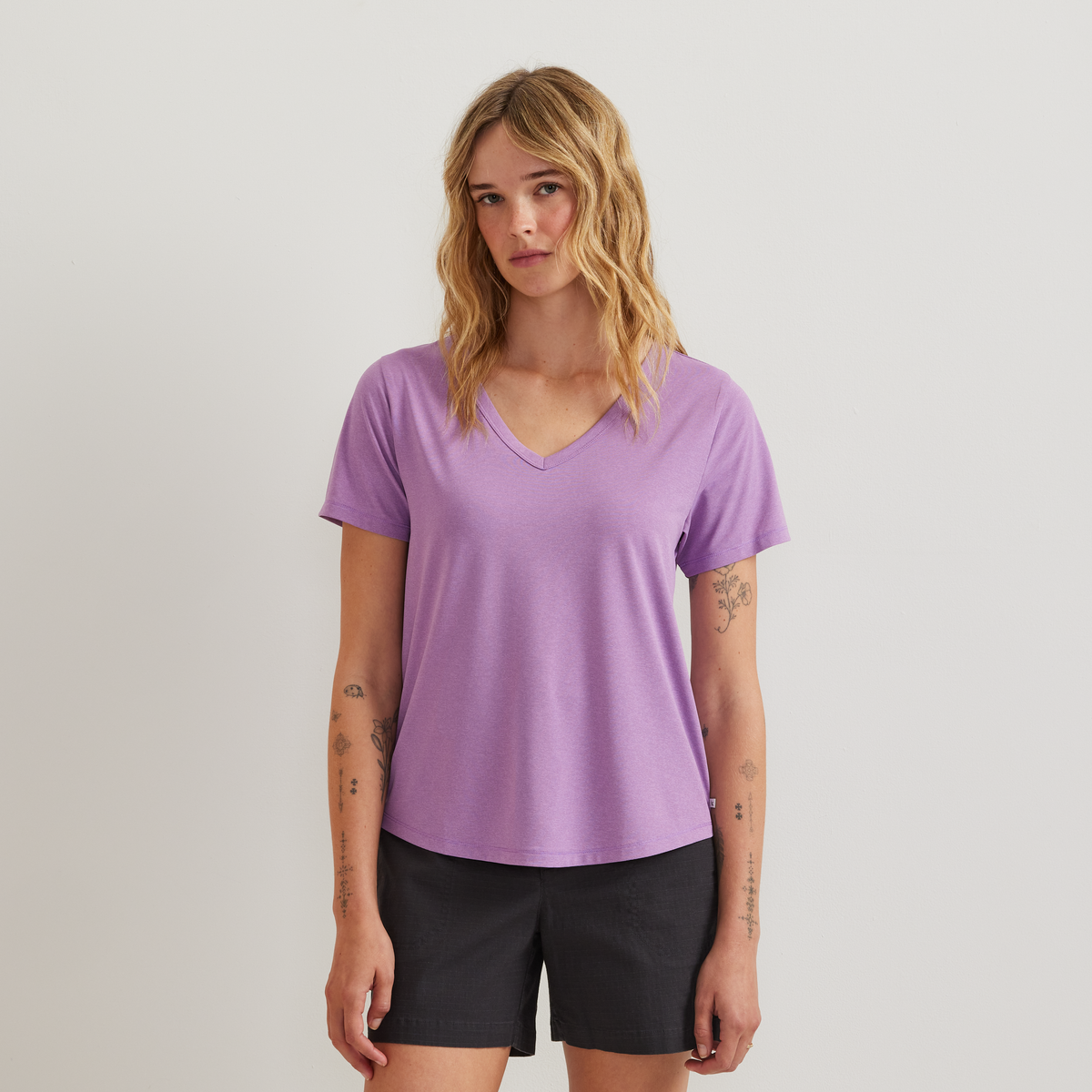 Eddie Bauer Women's Trek Light Hike Short-Sleeve V-Neck T-Shirt alternate view 4