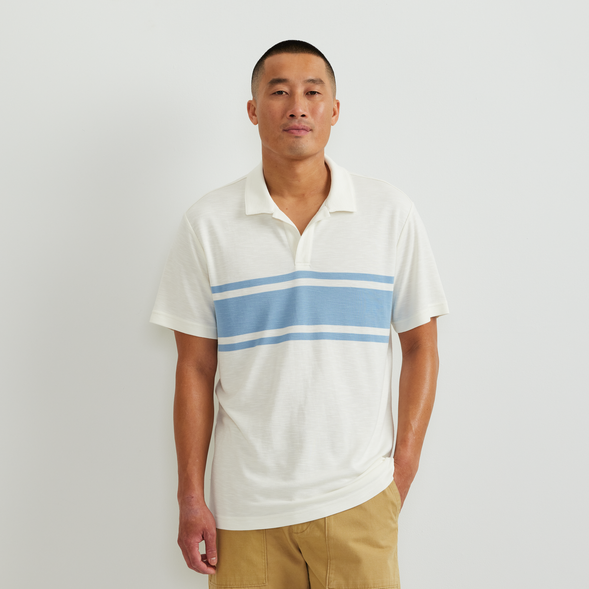 Eddie Bauer Men's Short Sleeve Journey Modal Polo Stripe alternate view 1