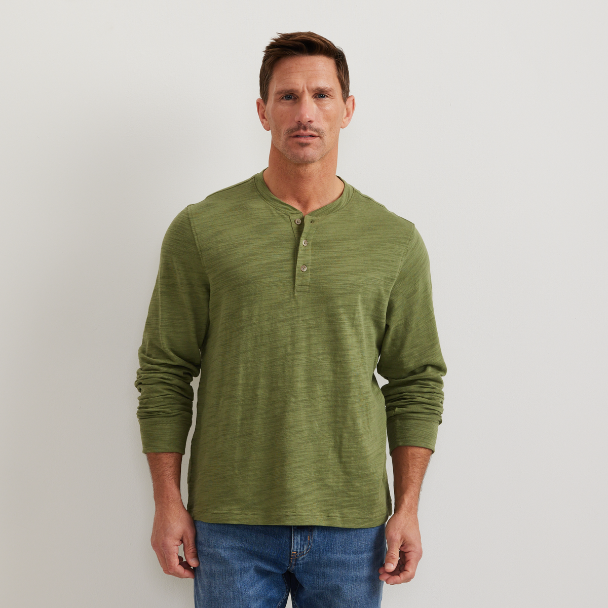 Eddie Bauer Men's Slub Jersey Henley alternate view 3