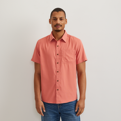 Eddie Bauer Men's Short Sleeve Destination Shirt-Solid alternate view 1